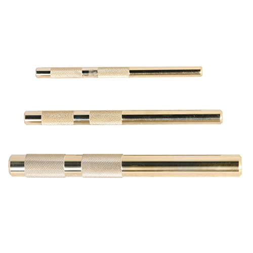Munirater 3-Pack Brass Roll Pin Knurled Punch Set Brass Drift Punch Kit 61360 #TOP2