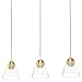 EGLO Lighting 99629A Cerasella - 90W 3 Led Pendant in Transitional Style 81.65 Inches Tall and 4.33 Inches Wide, Brushed Brass Finish with Clear Glass