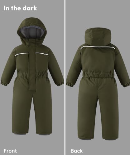 Image of Hiheart Boys Girls One Piece Snowsuit Waterproof Ski Snowboard Coverall