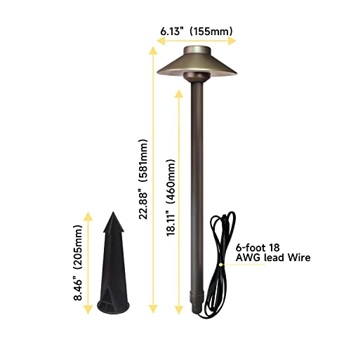 Coloer Die-Cast Brass 12V Led Low Voltage Landscape Lighting Kit, Ip65 Waterproof Outdoor Lights For Yard, Spot Light And Garden Path Lights Outside (6 Sootlight(101B)+2 Pathlight(602B) With Bulb) #TOP4