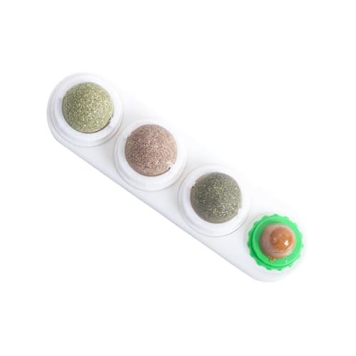 Rotating Mechanism Catnips Ball Toy Featuring Natural Mint to Encourage Physical Fitness and Mental Stimulation Treat Ball