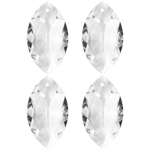 M METERXITY 4-Pack Crystal Horse Eye Prisms, 38mm/1.5 Inch Chandelier