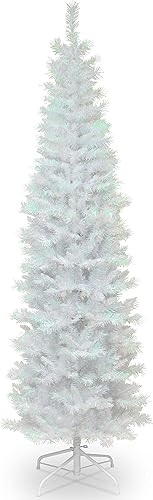 National Tree Company Artificial Christmas Tree, White Tinsel, Includes Stand,
