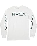 RVCA Mens Big Long Sleeve (White/Green, X-Large)
