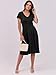 ANRABESS Women Summer Dress Casual Short Sleeve V Neck A-Line Knee Length Pleated Flowy 2026 Fashion Midi Dresses with Pocket Black Small