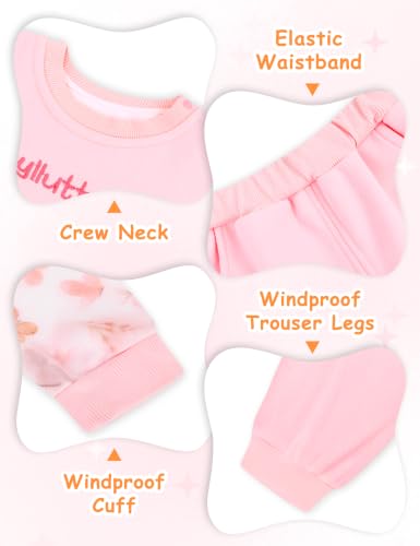 Image of Gnainach Baby Girls Clothes 2 Piece Sweatshirt Toddler Fall Winter Outfit | Long sleeve sweatshirt,Soft,cozy fabric for everyday fall and winter outfits