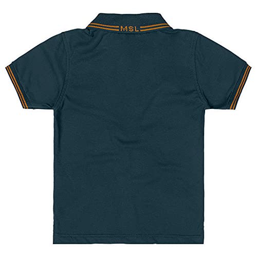 Camisa polo em meia malha, Marisol, Meninos, Azul Petróleo, 4
