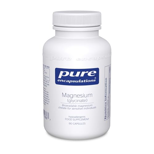 Pure Encapsulations Magnesium Glycinate 120mg - Bioavailable Magnesium Chelate Tiredness and Fatigue Supplement - 90 Capsules