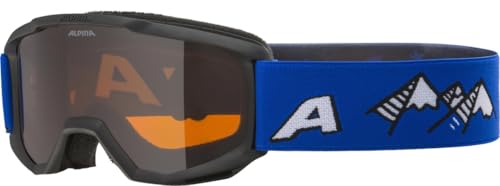 ALPINA PINEY Kinderskibrille, black-blue matt – Ansicht 1