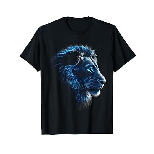 Lion Artwork - Blue Eyes Zoo Animal Lion T-Shirt