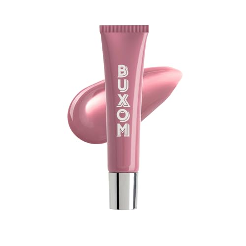 BUXOM Power-Full Plumping Peptide Tint - Hydrating + Moisturizing Tinted Lip Balm & Overnight Lip Mask with 36HR Hydration - Sheer Balm for Dry Lips, and Fuller-Looking Pout - Dolly Glaze (1 oz)