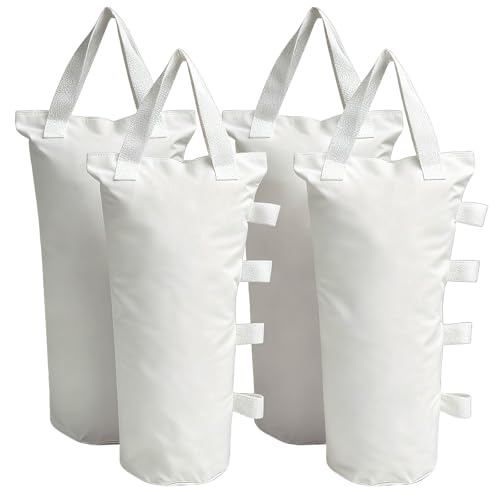 Ikerall Extra Large Canopy Weights Bag Leg Weight for Pop up Canopy Tent Gazebo Patio Instant Outdoor Sun Shelter,120LBS Tent Weight Sand Bags (4Set White)