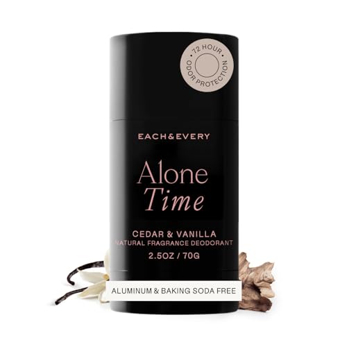 Image of Each & Every Natural Deodorant, EWG Verified & Vegan (2.5oz) | Cedar & Vanilla, Aluminum-Free Deodorant for Women & Men with 72-Hour Odor Protection, Baking Soda-Free Deodorant