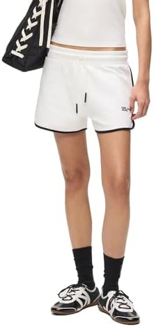 Karl Lagerfeld Jeans Damen Binding Sweat Short Weiß XL