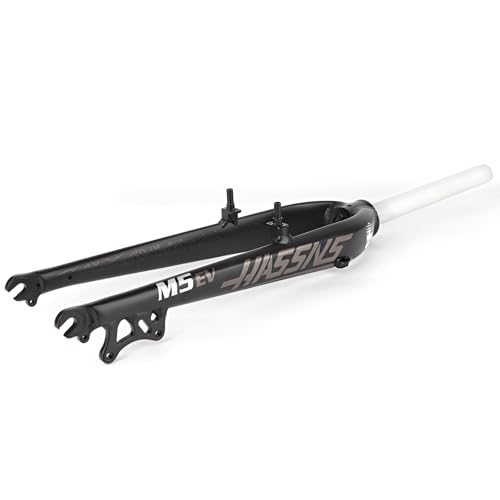 HZXQCVB 26/27.5in Mountain Bike Rigid Fork Disc/V Brake Quick Release 9X100mm Fork 1-1/8 Threadless Straight Tube Aluminum Alloy Bike Hard Front Fork(Black-White)