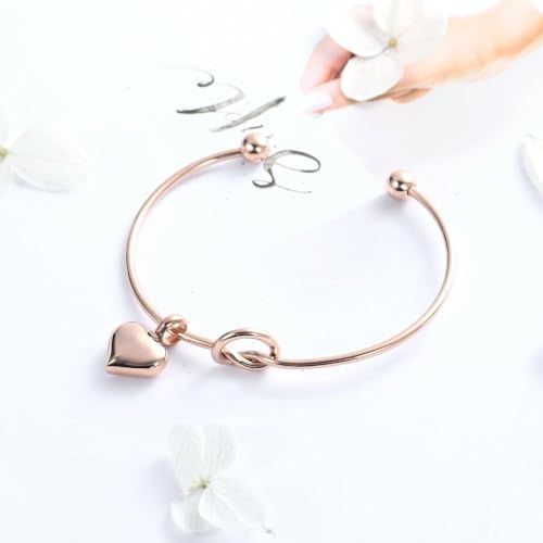 Bracelet crémation cœur acier inoxydable doré luxe