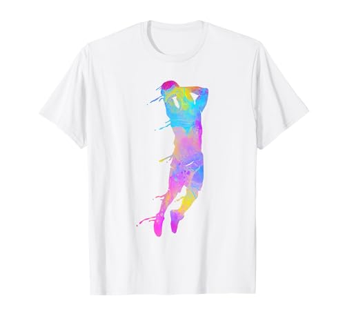 Pallacanestro Colorato Schizzi Teen Ragazze Basket Ball Coach Maglietta