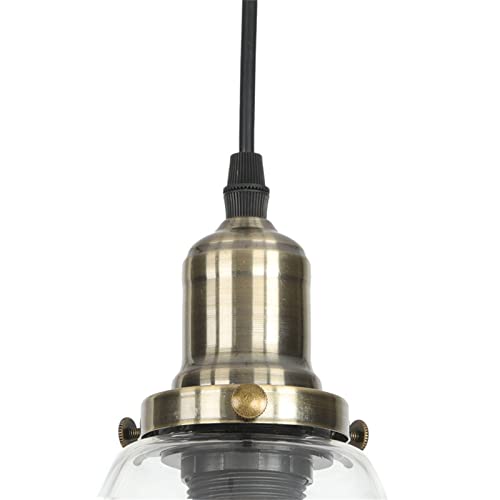 Luces colgantes vintage industriales de bronce con cristal 5