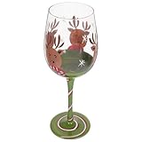 Healeved Copa de Vino Decorativa Elementos Navideños en Cristal, Adecuado para Bodas y Eventos Festivos en Casa