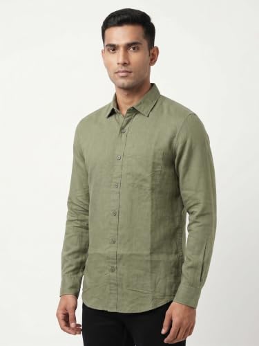 Image of Men's Regular Fit 100% Cotton Solid Casual Shirt