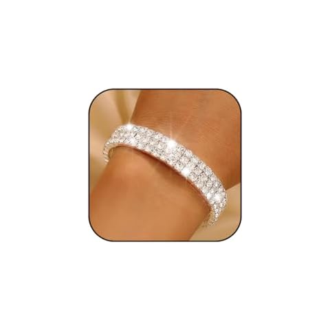 Sakytal Silver Rhinestone Bracelet Cover