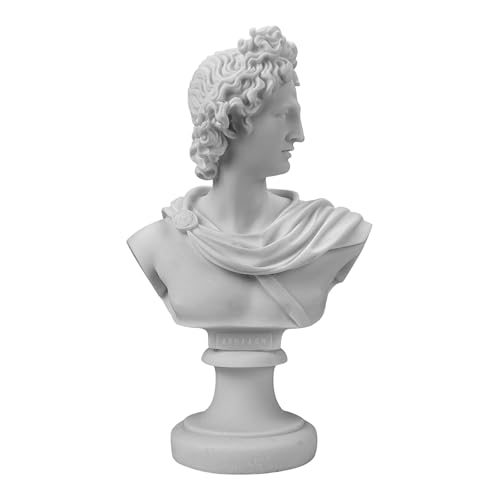 Escultura de mármol fundido de Dios Apolo con cabeza de busto griega