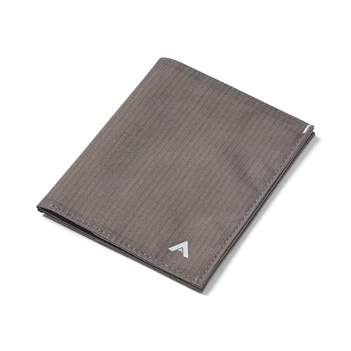 Image of Allett Original Wallet, Charcoal Grey | Nylon, RFID Blocking, Thin Bifold, Minimalistic, Front Pocket | Holds 4-24+ Cards, Bills, Receipts | Wallets for Men & Women