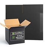 6x6x6 Inch Small Shipping Boxes 30 Pack, Black Corrugated Cardboard Box, Mailing Packaging Boxes for Small Business