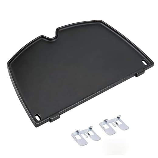 GFTIME 6558 32cm x 22cm Gusseisen Bretpfane Grillplate für Weber Q100 Q120 Q1000 Q1200 Series Grill Modelle, 32CM Grillrost Zubehör Griddle