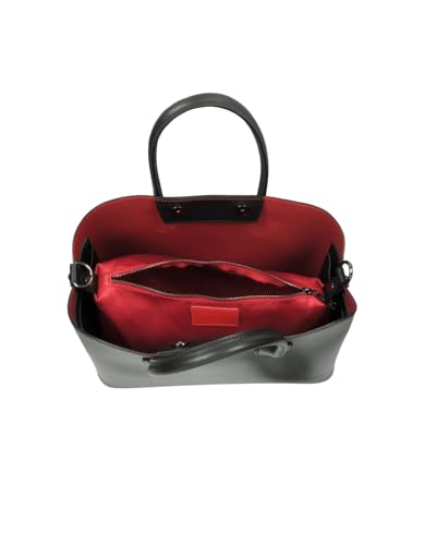 Jackie Tote Bag, Genuine Italian Calf Leather, 12.4 x 9.8 x 5.5 inches4