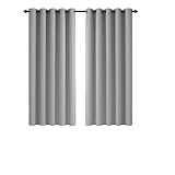 Imperial Rooms Blackout Curtains for Bedroom 46x54 Inch Eyelet Light Grey Curtains Window Treatments Super Soft Ring Top Living Room Curtain 2 Panels with Tiebacks - Image 1