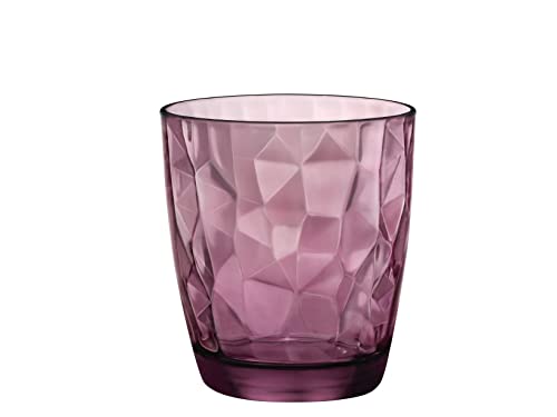BORMIOLI ROCCO 5128830 Confezione 3 Bicchieri Acqua Diamond in Vetro, Purple, Cl 30, Glass
