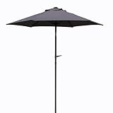 Gardissimo Sonnenschirm New Sunny 180 anthrazit, mit UV Schutz 50+, Kurbel, rund, Kurbelschirm, Marktschirm, Balkonschirm, Sonnenschirm, knickbar, Garten, Balkon