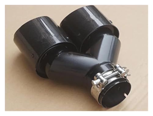 Embout de silencieux d'échappement double sortie en Y acier inoxydable noir 57mm