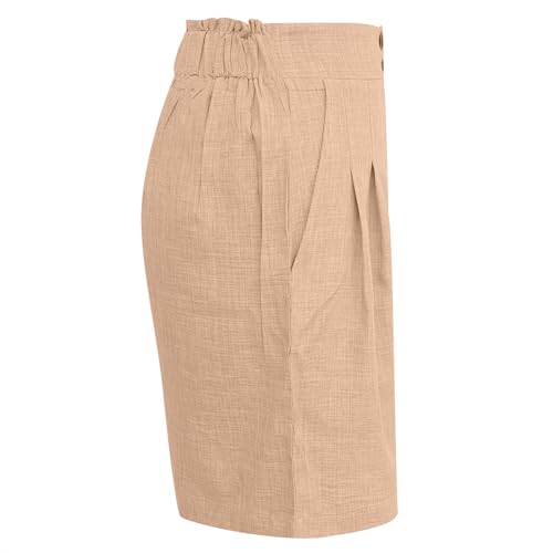 Pantalon décontracté femme uni à jambe droite et taille extensible - 6