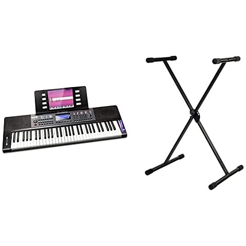 RockJam 61 Key Keyboard Piano with Stand Cover