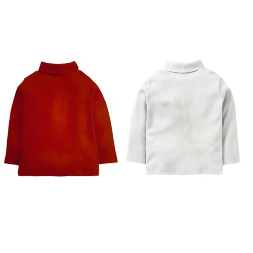 Image of REVOLTEK Boy's and Girl's 100% Cotton Full Sleeve Turtle High Neck T-Shirts Pack of 2