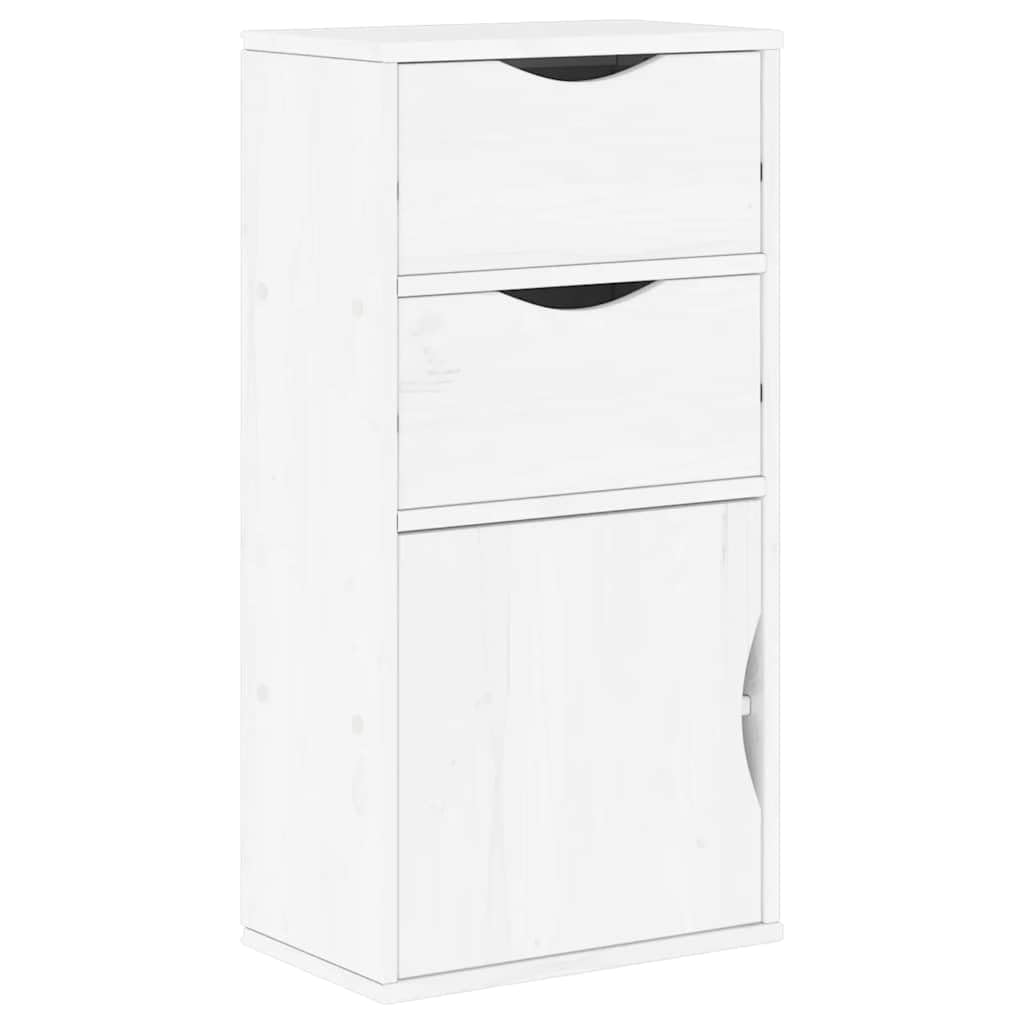 ODDA - Mobile in legno massello di pino, 40 x 24 x 79 cm, con 2 cassetti e scomparti, robusto armadio multiuso per camera da letto, soggiorno, corridoio