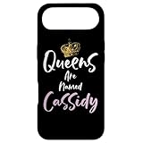 Cassidy 名前 クイーン パーソナライズ レディース ガールズ キュート ピンク ブラック スマホケース iPhone Air 用