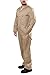 Kolossus Mens Long Sleeve Blended Coverall Apparel with Zippered Frontal Pockets Khaki, Medium