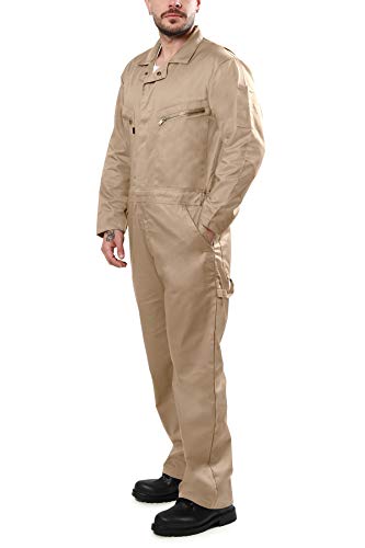 Kolossus Pro-Utility Cotton Blend Long Sleeve Coverall with Zippered Frontal Pockets