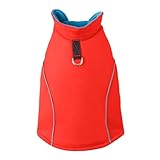 Gooby Cold Weather Fleece Lined Sports Dog Vest with Reflective Lining, Large, Orange