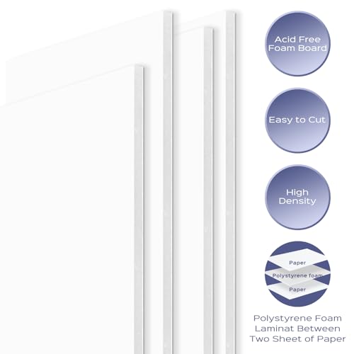 Golden State Art 25 Pack 11x14 Foam Boards 1/8 Inch Thickness White Foam Poster Boards for Presentation Signage Sheet for School Crafts Office Art Projects by Golden State Art - Image 3