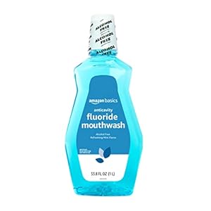 Amazon Basics Anticavity Fluoride Mouthwash, Alcohol Free, Refreshing Mint, 1 Liter, 33.8 Fluid Ounces, 1-Pack (Previously Solimo)