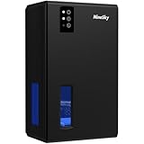 NineSky Dehumidifier,98 OZ Dehumidifiers for Home,(1100 sq.ft) Dehumidifiers for Basement Bathroom Bedroom with Auto Shut Off, Switchable 7 Colors Light(Black)