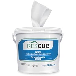 REScue One-Step Disinfectant Cleaner & Deodorizer Wipes for Vet Use – Cleaner for Kennels, Litter Boxes, Vet Offices, Pet Grooming Surfaces – Extra Large, 160-Count Wipes Bucket (1 Pack)