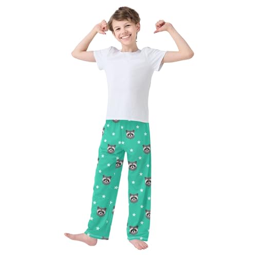 Boys' Pants Cute Beautiful Raccoon Long Bottoms Jogger Pants Elastic Waist Trousers with Pockets S-XL2