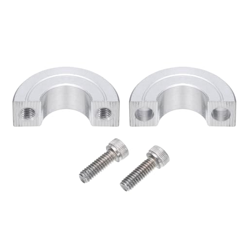 QUARKZMAN 4 Stück Doppelt geteilte Klemmring für 5/8 Welle, zweiteiliger Klemmring, 1-5/16 Außendurchmesser, 7/16 Dicke, Aluminiumlegierung mit Gewindestift geteilter Klemmring