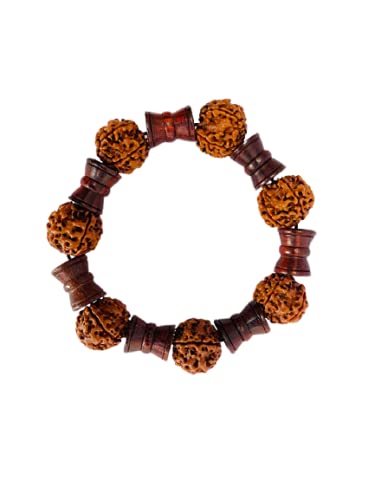ANAWARIYAS 5 Mukhi Rudraksha Bracelet for men | Red sandalwood Shiv Damru Bracelet | Sandalwood/Chandan Rudraksha Bracelet for men (B09GMJC6ZF) Amazon Price History, Amazon Price Tracker