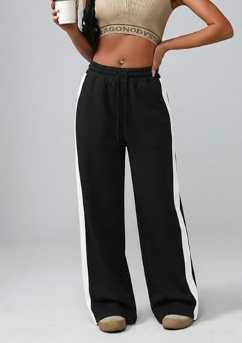 Image of dockstreet Straight Wide fit Long Length Open Bottom Jogger for Women /Trending Multi Pocket Style, Relaxed Casual Pants for Women